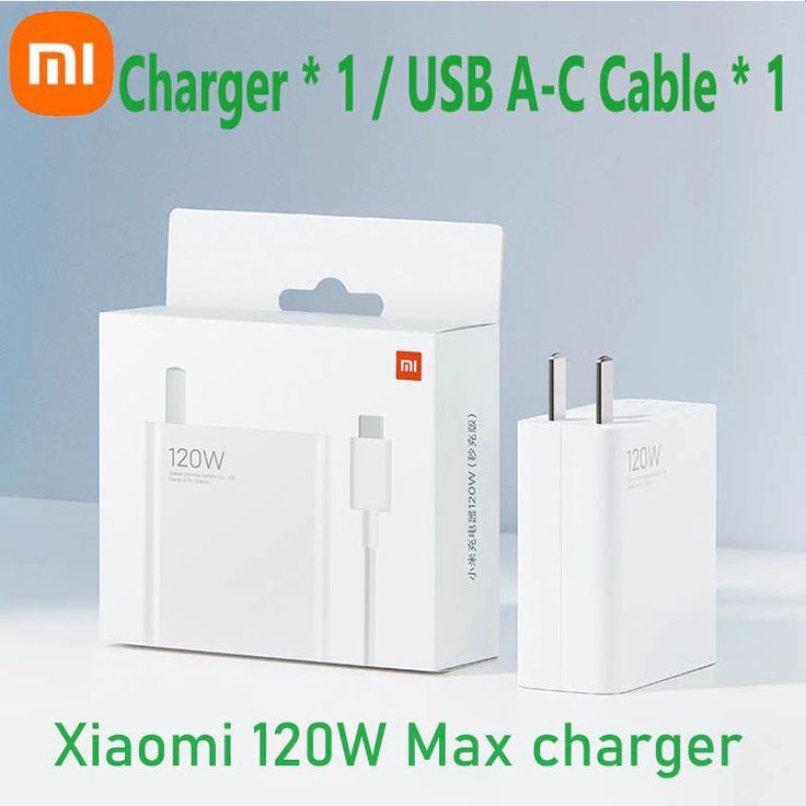 Adaptador de corriente USB-C original Xiaomi de 120 W con carga rápida HyperCharge.
