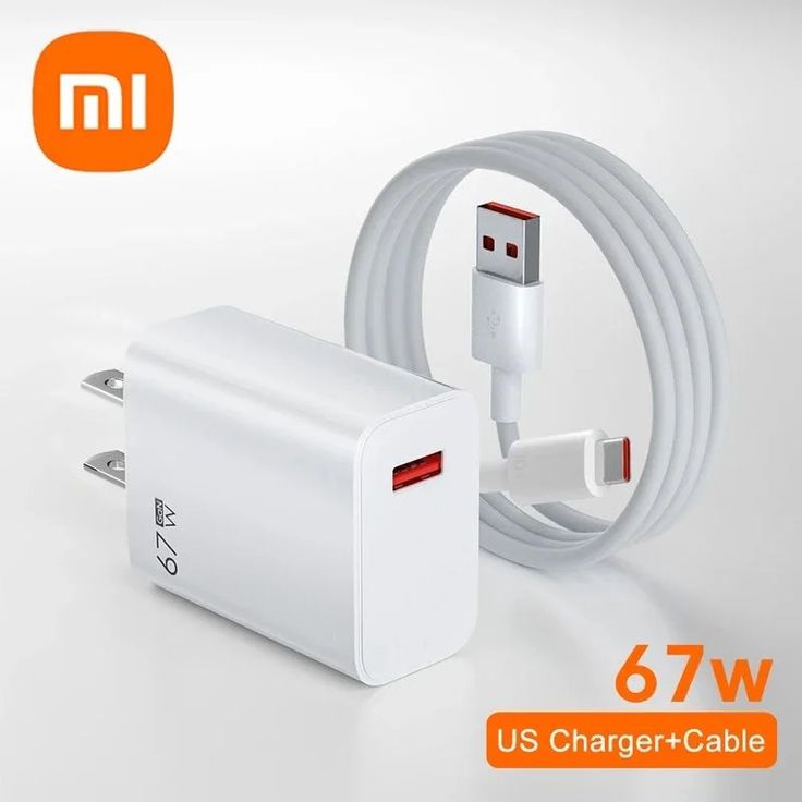 Adaptador de corriente USB-C original Xiaomi de 67 W con carga rápida.