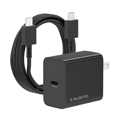 Cargador de pared USB-C original Samsung de 45 W con carga súper rápida.