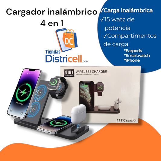 Cargador 4 en 1 inalábrico