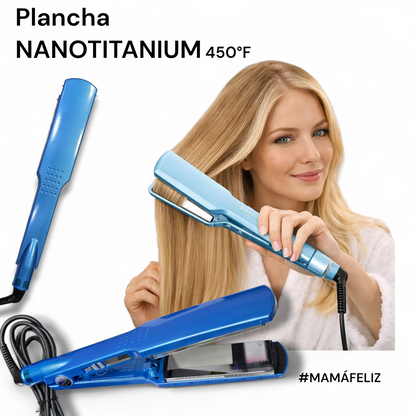 Plancha para el cabello nanotitanium 450°F
