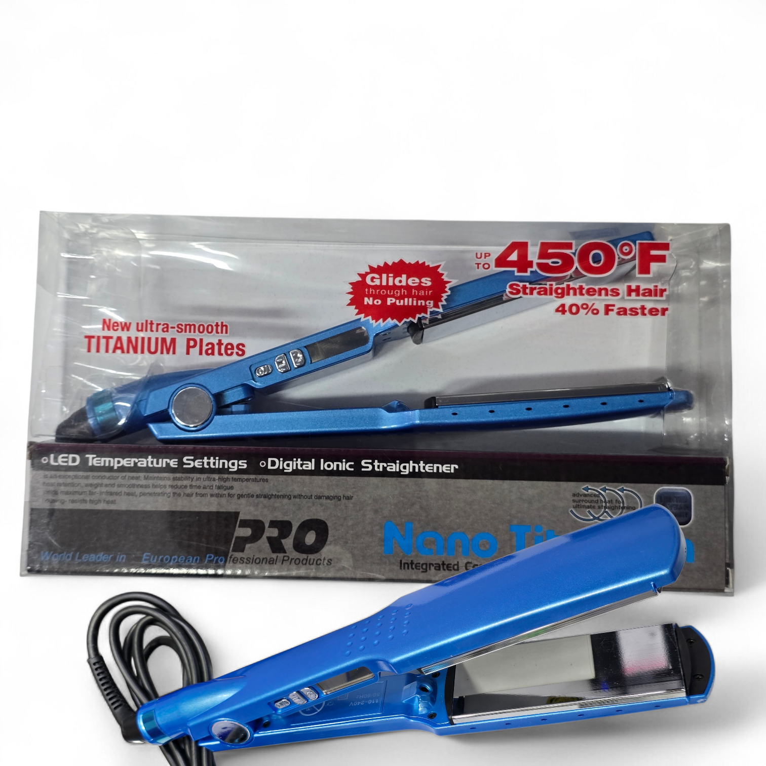 Plancha para el cabello nanotitanium 450°F