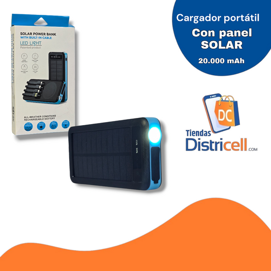 Cargador con Panel Solar 25.000 mAh