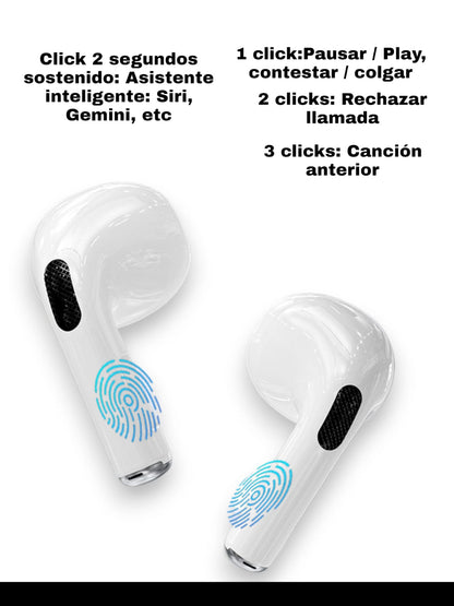 Auriculares inalámbricos Bluetooth Air 11 Pro con estuche de carga.