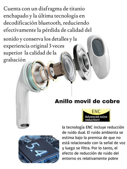Auriculares inalámbricos Bluetooth Air 11 Pro con estuche de carga.