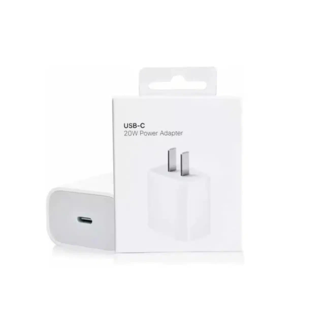 Cargador de pared original tipo cubo para iPhone.