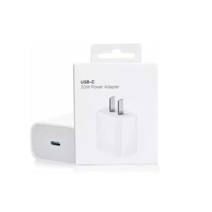 Cargador de pared original tipo cubo para iPhone.